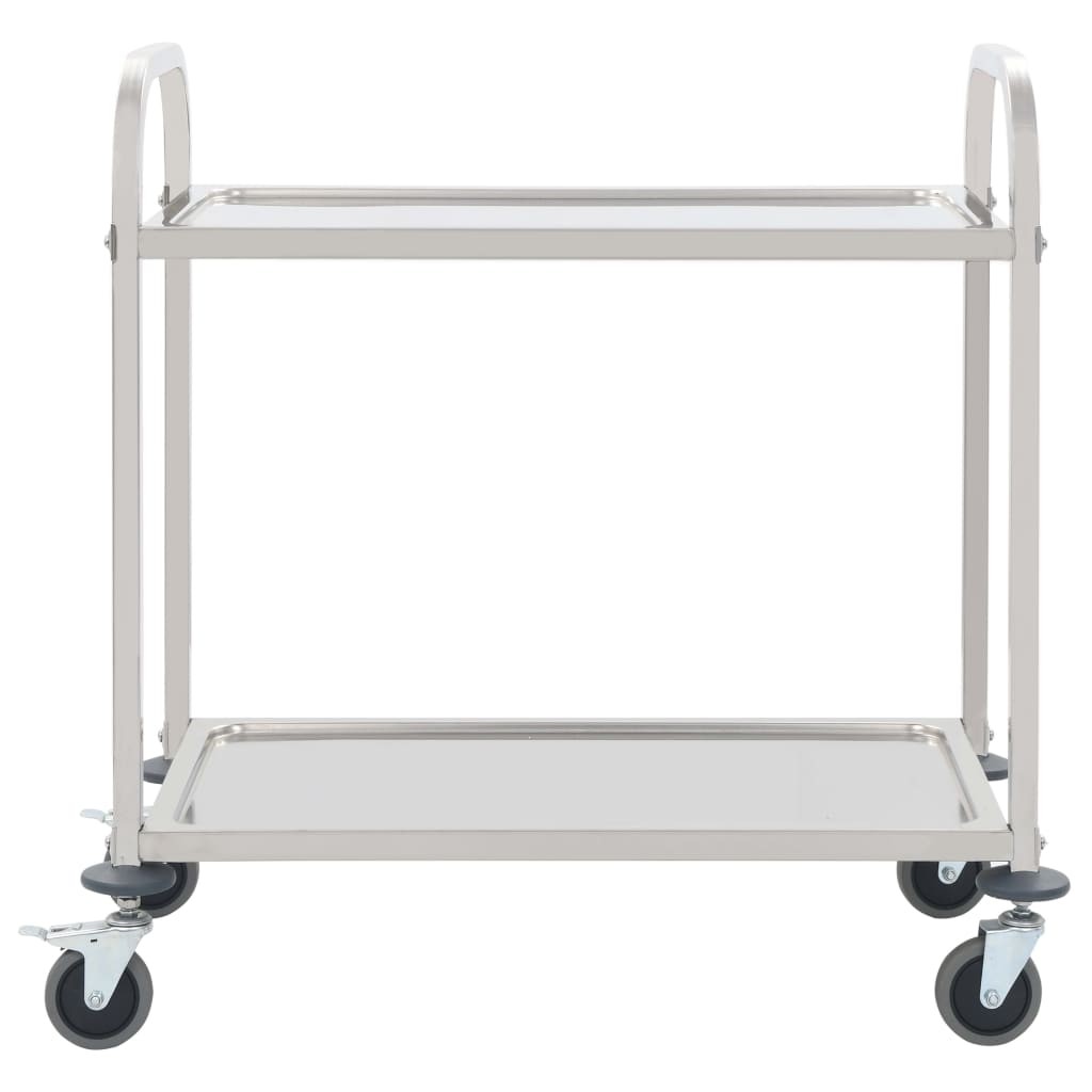 2-Tier Kitchen Trolley 107x55x90 cm Stainless Steel